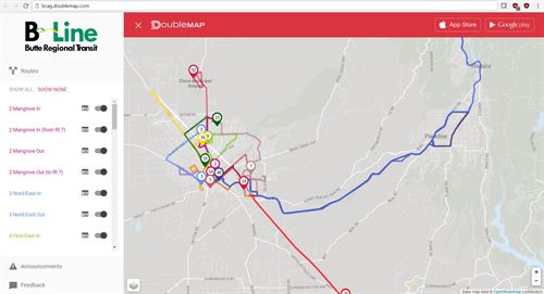 a screenshot overview of Map My Bus